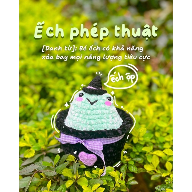 Plushie Ếch Phép Thuật - Gấu bông Ếch Phù Thuỷ bằng len