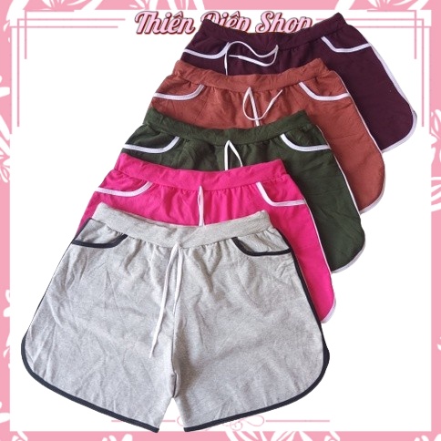 Quần đùi nữ Big size  mặc nhà đủ màu, quần short ngắn dây rút vãi thun cotton bốn chiều, mặc mát dáng ôm
