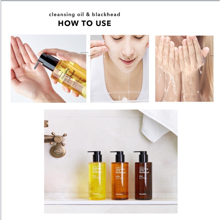 HANSKIN Dầu Tẩy Trang Làm Sạch Mụn Đầu Đen 300ml AHA / BHA / PHA