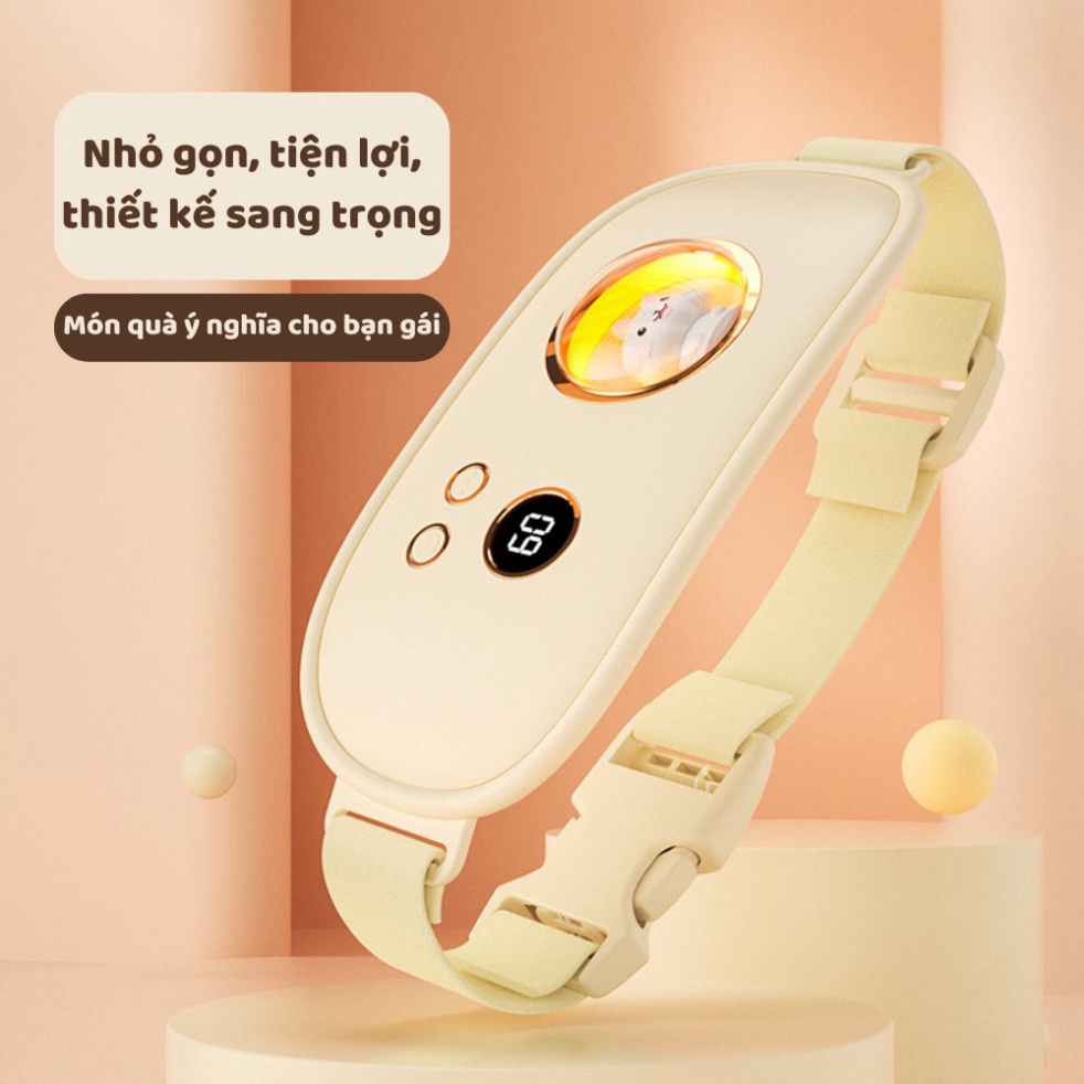 Máy Massage sưởi ấm Bụng Đai Đeo đỡ đau Bụng Kinh Nguyệt, sưởi ấm Tử Cung Cho con gái Đến Kì, món quà teen girls FERADO