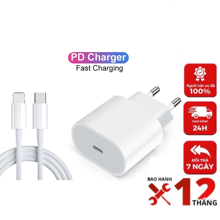 Bộ Củ Cáp Sạc Nhanh PD 20W sạc ổn định an toàn cho điện thoại ip 6 đến 13 pro max- LinkeeTech