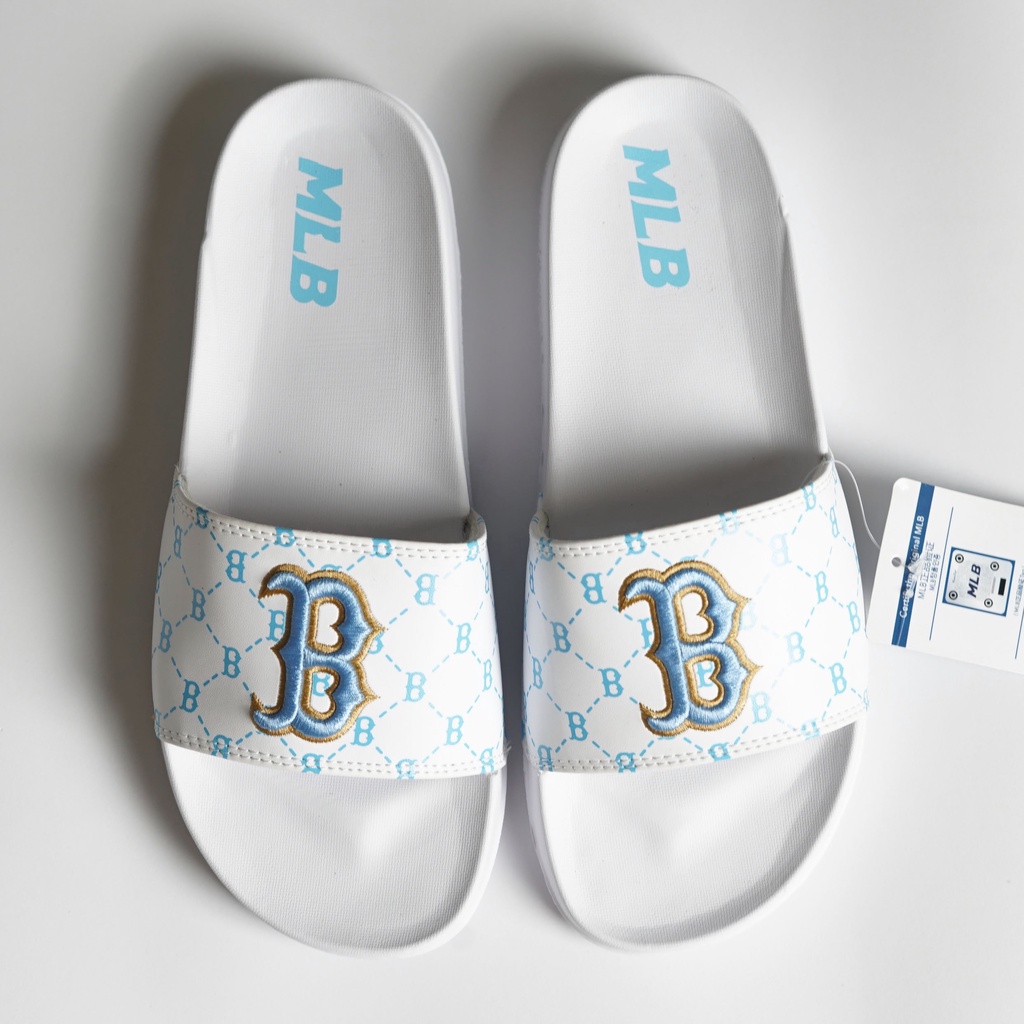Dép quai ngang nữ MLB Boston Monogram, màu đa dạng , êm chân, không trơn trượt, thời trang, dễ phối đồ