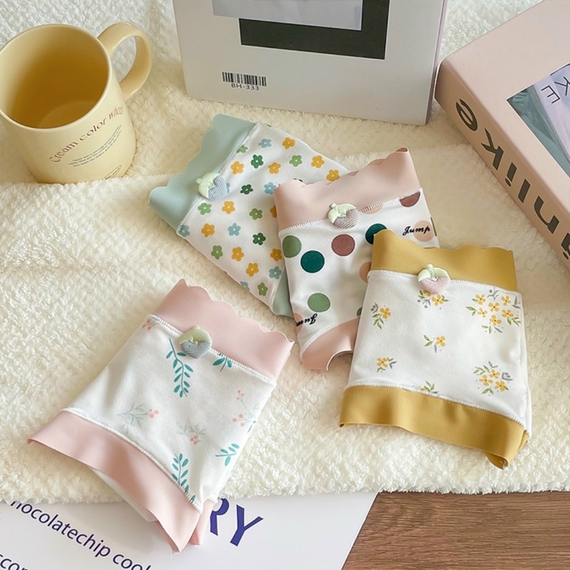 Quần lót cotton viền su hoạ tiết trẻ trung siêu co giãn (shop bao chất) 2096 (lẻ 1c)