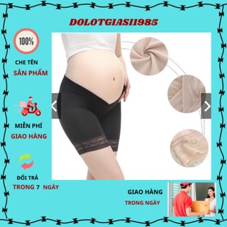 Quần bầu đùi coton cạp chéo có ren mát lịm hè HT