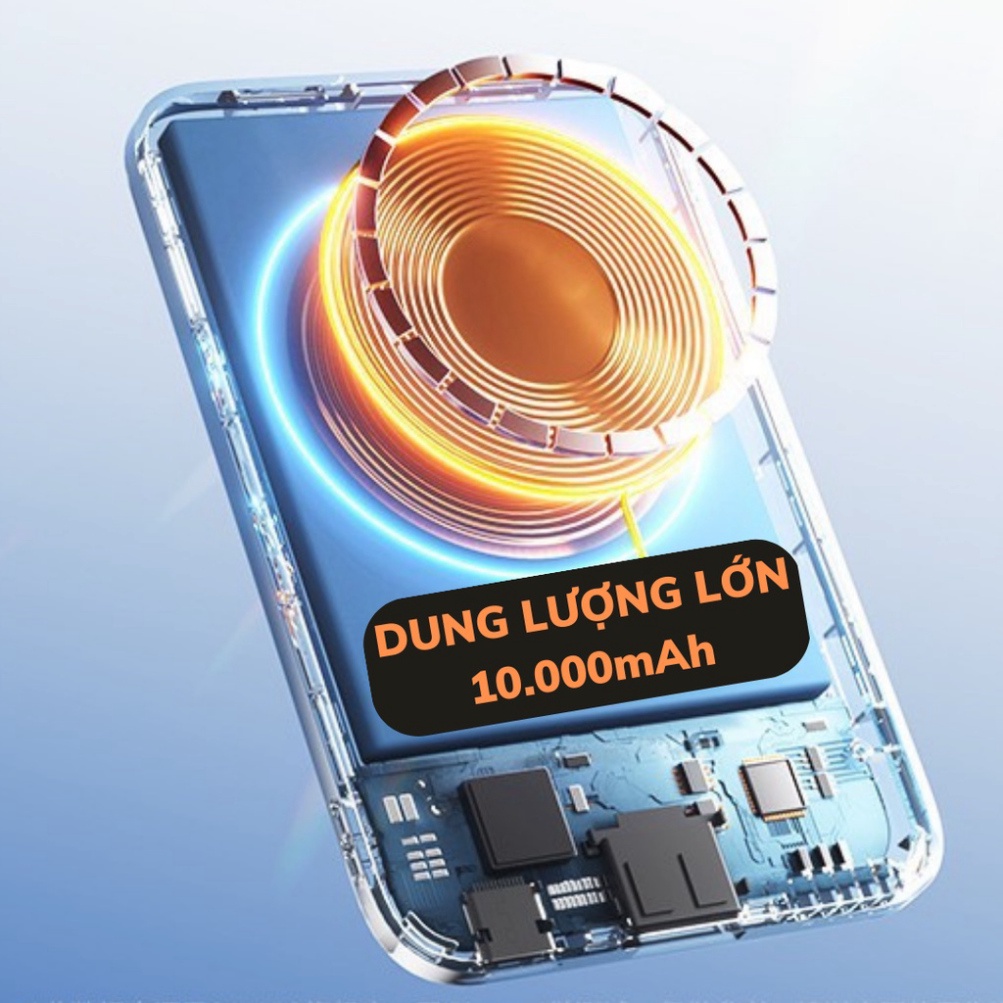Pin Sạc Dự Phòng Không Dây 10000mah sạc nhanh PD 22.5W  - Sạc dự phòng mini từ tính