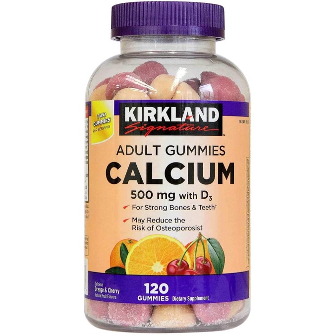 Kẹo dẻo vitamin dành cho người lớn Calcium 500mg with D3 Gummy 120 viên của Mỹ