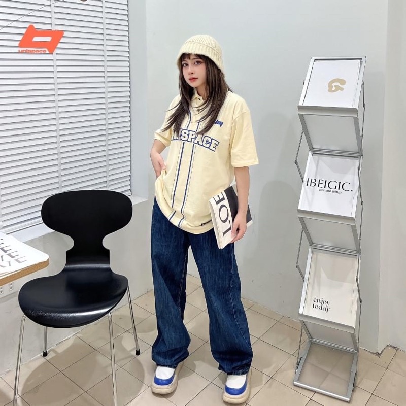 Áo polo local brand By Unispace tay lỡ form rộng unisex nam nữ cotton bóng chày- JKLB2023