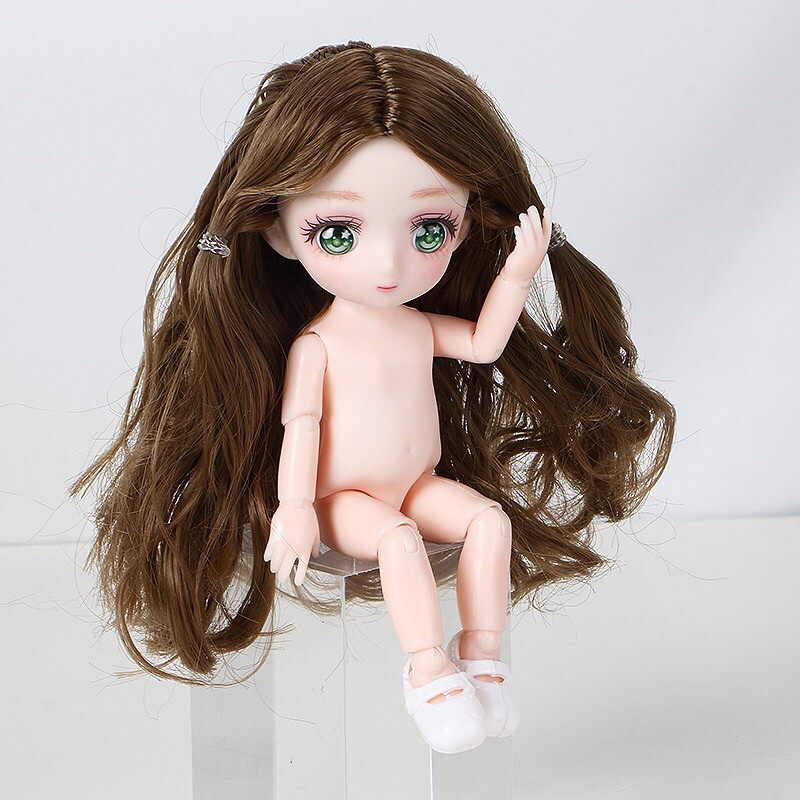 Búp bê anime mắt 3D 16cm ,13 khớp siêu xinh, búp bê cho bé may quần áo đáng yêu