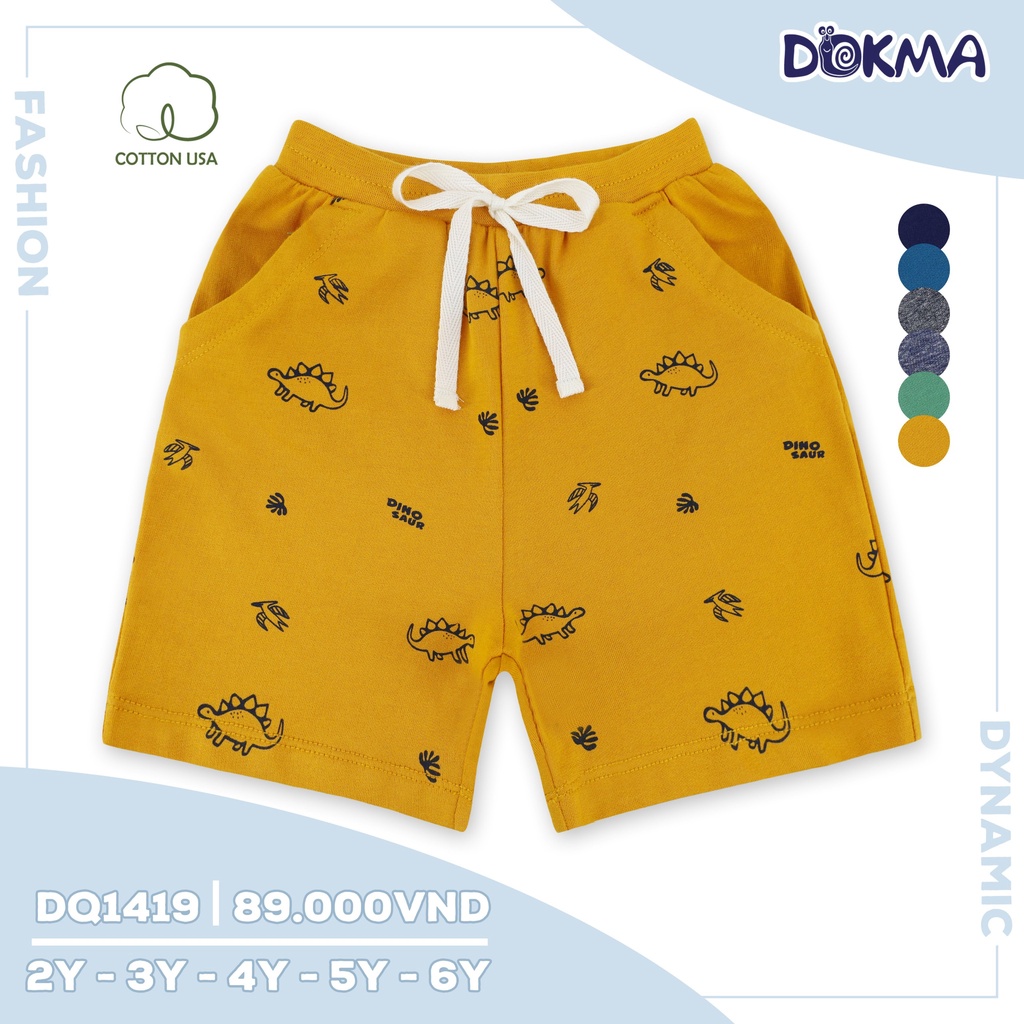 DQ1419 - DQ933 Quần ngố cotton da cá / cotton bé trai Dokma