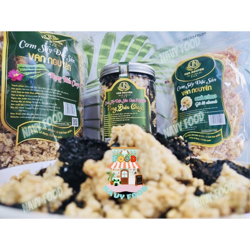 Cơm sấy - Cơm cháy 230gr Chà Bông Gà Lá Chanh Vạn Nguyên - Đặc Sản Gia Lai