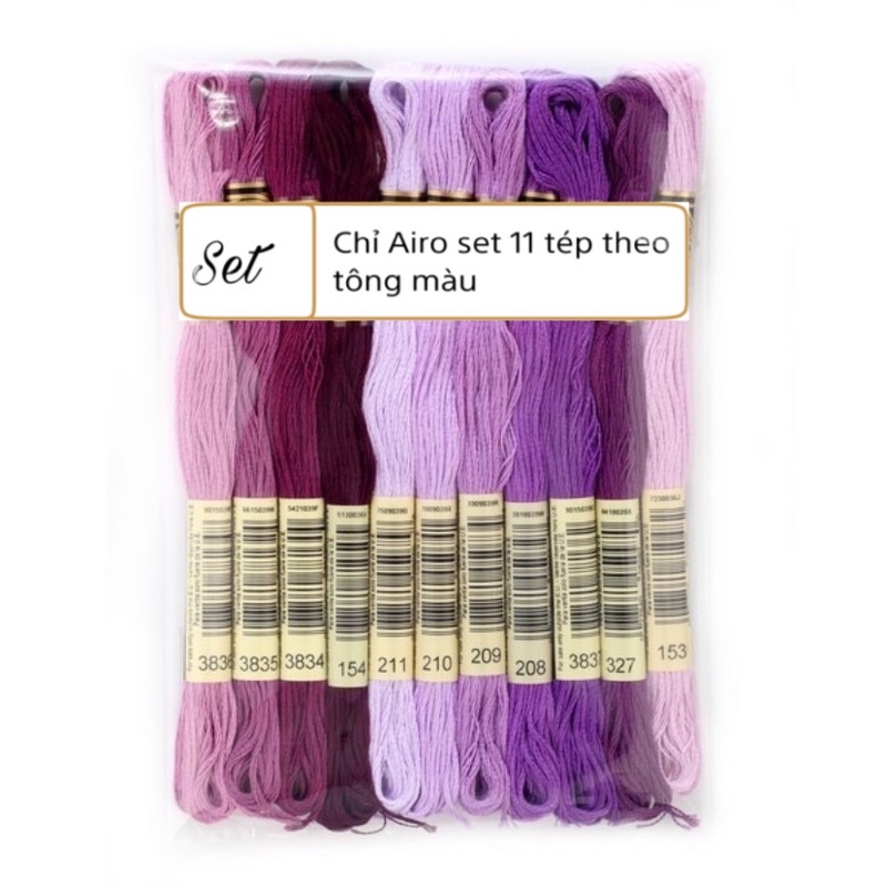 Set chỉ thêu Airo theo nhóm màu