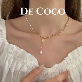 Dây chuyền nửa xích nửa hạt trai Ella decoco.accessories