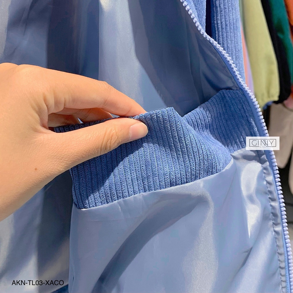 Áo khoác nhung túi hộp GINNY AKN-TL03 phiên bản đặc biệt | Siêu hot trend | Chất liệu cao cấp