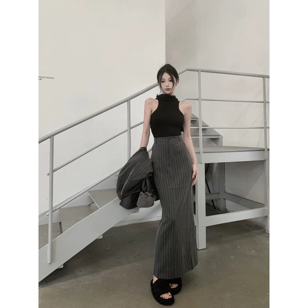 Set blazer kẻ thanh lịch