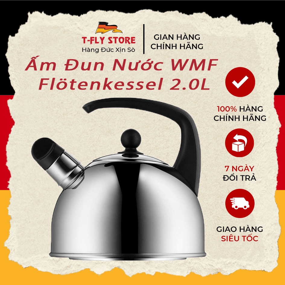 Ấm Đun Nước Bếp Từ WMF Flötenkessel 2.0L (Ấm Thổi Sáo) - Hàng Đức Chính Hãng