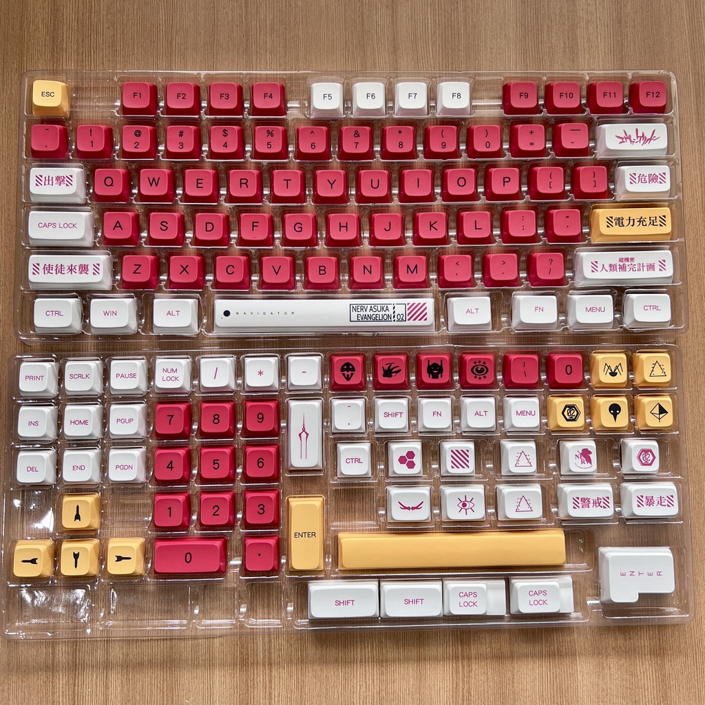 Bộ Keycap PBT Gundam, Eva Red nút bàn phím cơ profile XDA