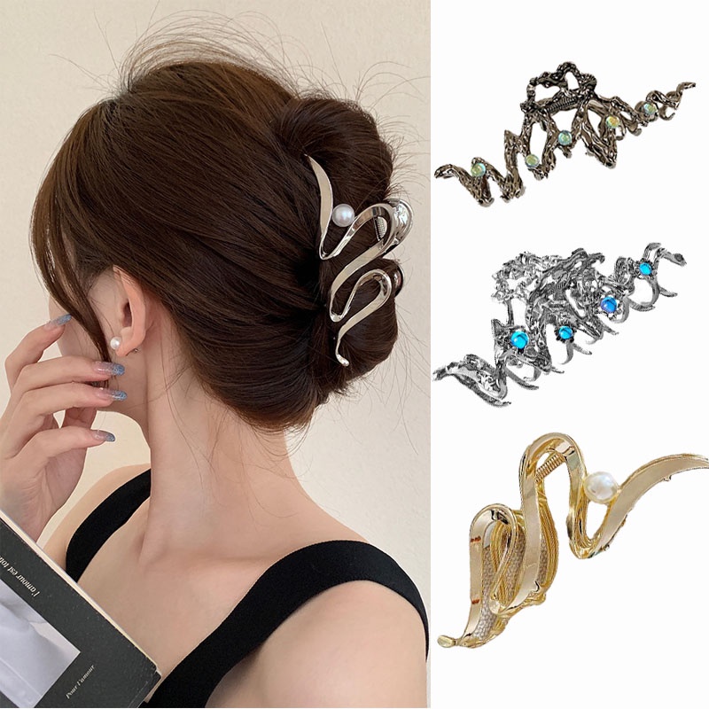 Kẹp Tóc Gợn Sóng Bằng Kim Loại Cao Cấp Cho Nữ