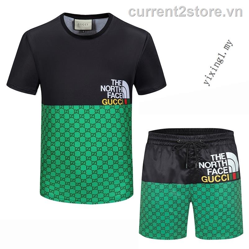 New_gucci set Áo Thun + Quần Short Thời Trang Mùa Hè M729