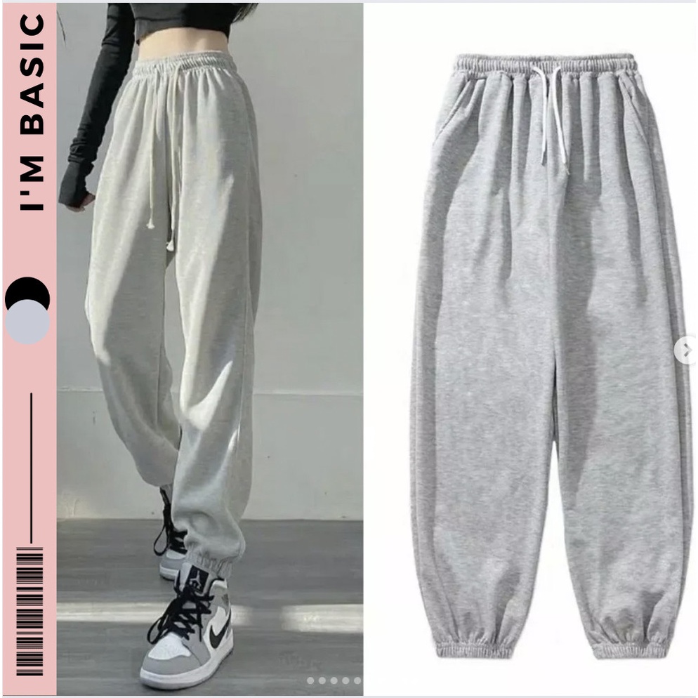 Quần Jogger I'm Basic Girly Chun Ống Nỉ BôngTrẻ Trung Phong Cách Hàn Quốc [QNB01]