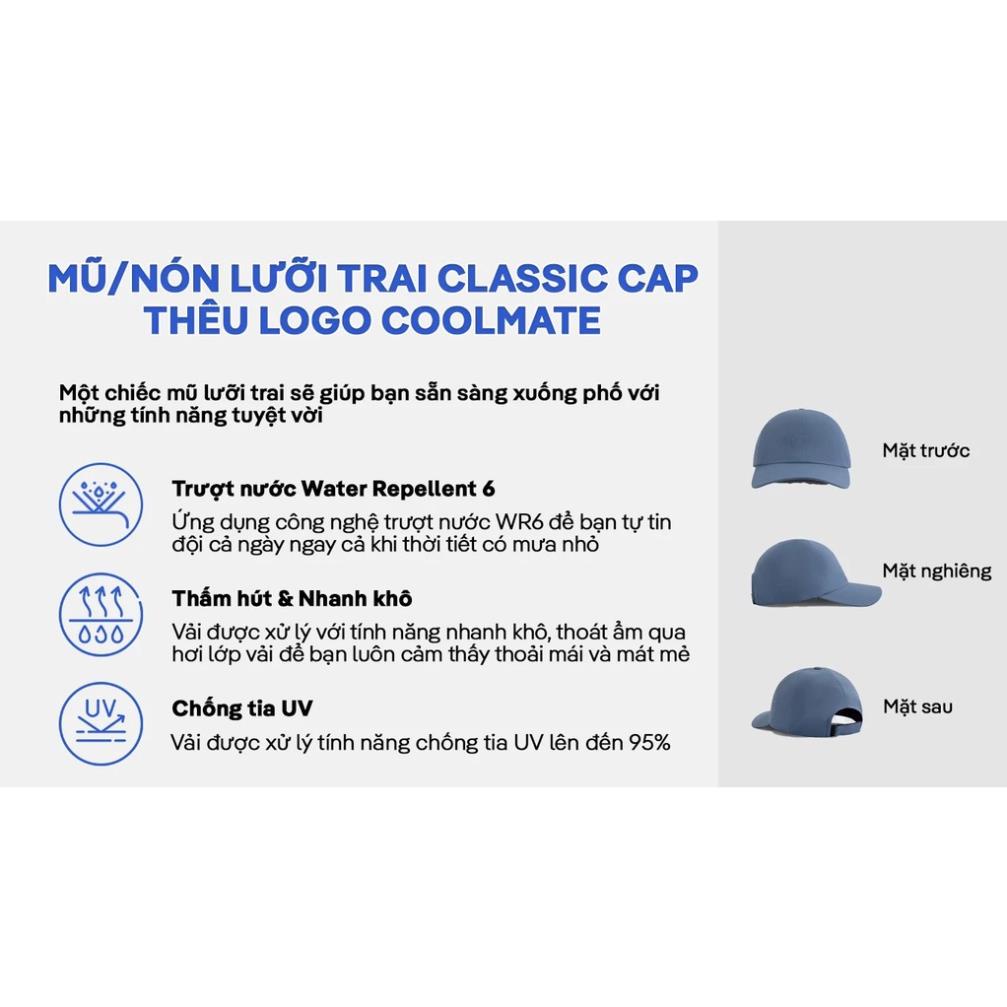 Mũ/Nón lưỡi trai nam Classic Cap thêu logo - thương hiệu Coolmate sale