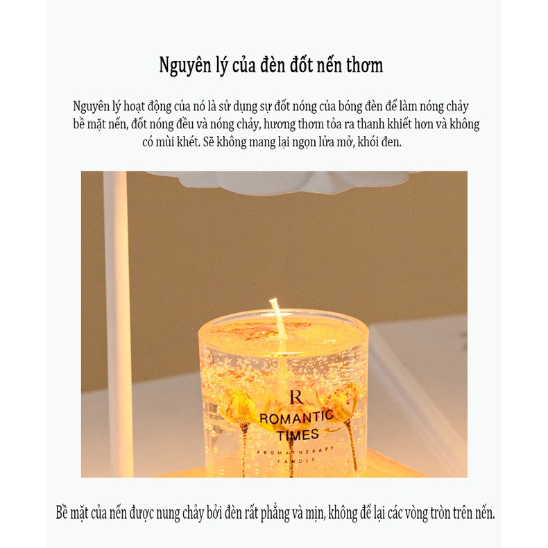 Xông Phòng Nóng Chảy Đèn Sáp Hương Thơm Tinh Dầu Nóng Chảy Đèn Nến Phòng Ngủ Đầu Giường Bằng Gỗ Đèn Ngủ Để Bàn