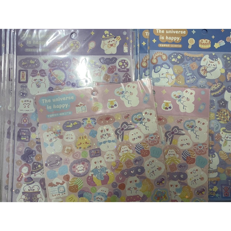 hình Dán Trang Trí Nhật Ký Họa Tiết Ruy Băng Nhiều Màu Bắt Mắt