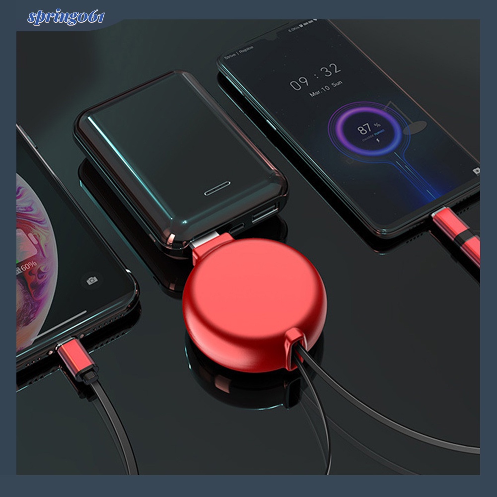 [Hàng Sẵn] Cáp sạc 3 trong 1 Thiết kế có thể thu vào đa năng di động nhỏ cho ô tô gia đình  【Spring061】