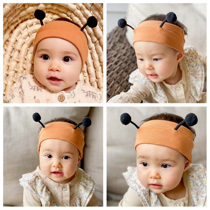 Mũ cotton co dãn style Hàn Quốc, mũ trùm đầu cho bé 3 - 8 tháng