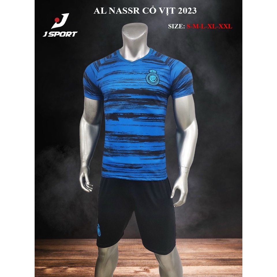 Bộ quần áo đá banh Al Nassr xanh training 2023 JP