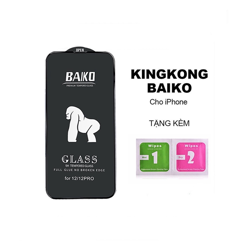 Kính Cường lực KingKong BAIKO full màn iphone 6/ 6s/ 7/ 8 plus/ x/ xs/ 11/ 12/ 13/ 14 promax