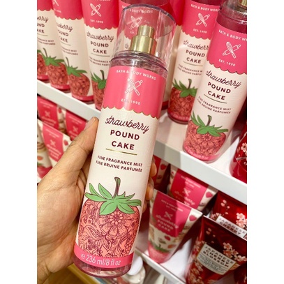 🍄  Xịt Thơm -  Toàn thân Bath and work Strawberry Pound Cake