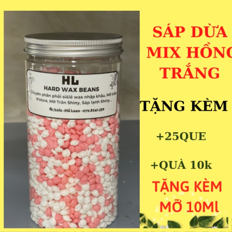 Hủ 500gr sáp wax dừa  cao cấp tặng kèm que gỗ và mỡ trăn, sáp loại 1, siêu bám lông, siêu thơm
