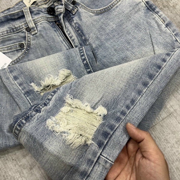 Quần jean nam rách cao cấp Quần jean nam rách form Slimfit
