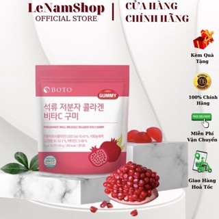 Combo 2 kẹo dẻo collagen lựu và vitamin c boto gummy pomegranate low molecular collagen vita c hàn quốc 30 viên