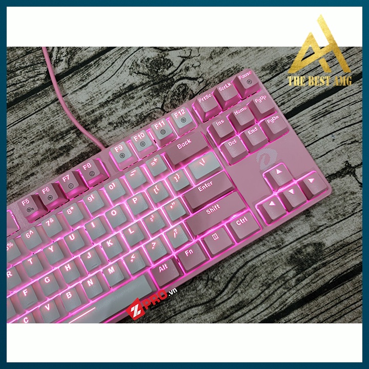 Bàn Phím Cơ Máy Tính Gaming Mini 87 Phím Led RGB Có Dây Dareu EK87 Màu Hồng - Bàn Phím Chơi Game Vi Tính