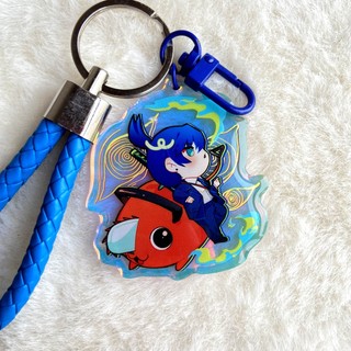 Móc khóa epoxy hologram nhân vật Chainsaw Man chibi