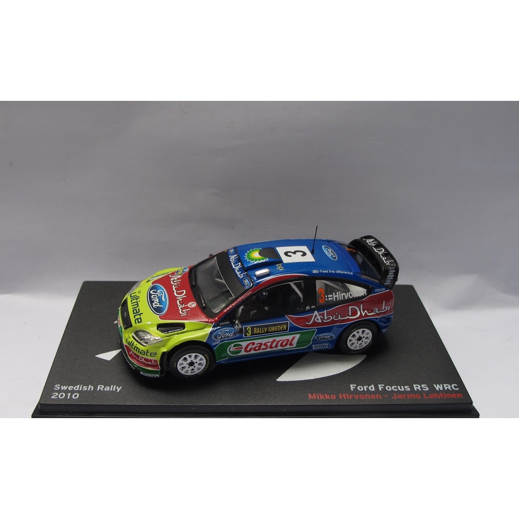 Mô hình xe DeAgostini FORD Focus RS WRC Swedish Rally 2010 M. Hirvonen - J. Lehtinen tỷ lệ 1:43