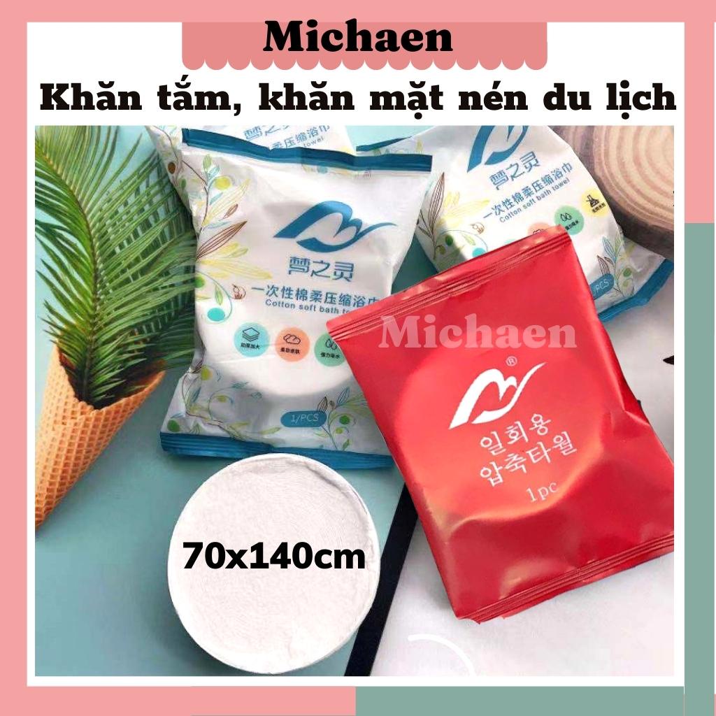 Khăn tắm nén du lịch Khăn mặt nén dùng 1 cotton lần tiện lợi 70x140cm