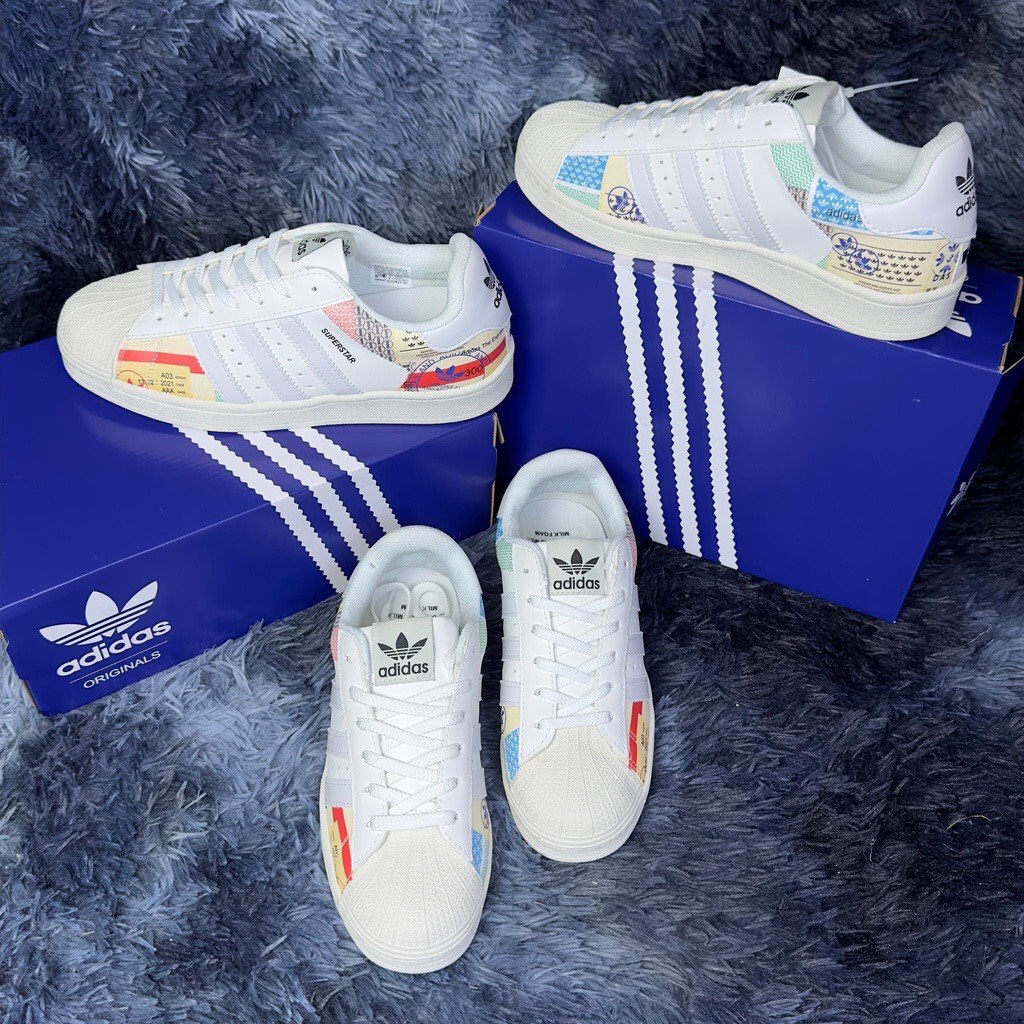 Giày_thể thao sneakers Adidas mũi sò họa tiết Superstar - mới nhất Full box bill 2023