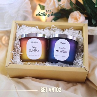 Set quà nến thơm cao cấp NT02 gồm 2 nến thơm 220g, thiệp hoa khô, diêm dài - FirstScent