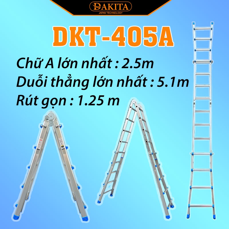 Thang Nhôm Rút Trượt Chữ A DAKITA