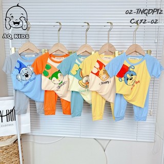 Bộ tay ngắn quần dài, cộc tay quần dài tai thật Minly Baby chất thun lạnh Visco cao cấp cho bé trai bé gái