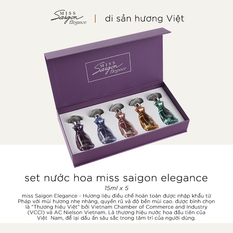 Combo 1 bộ 5 chai Nước hoa Miss Sài Gòn 15ml*5