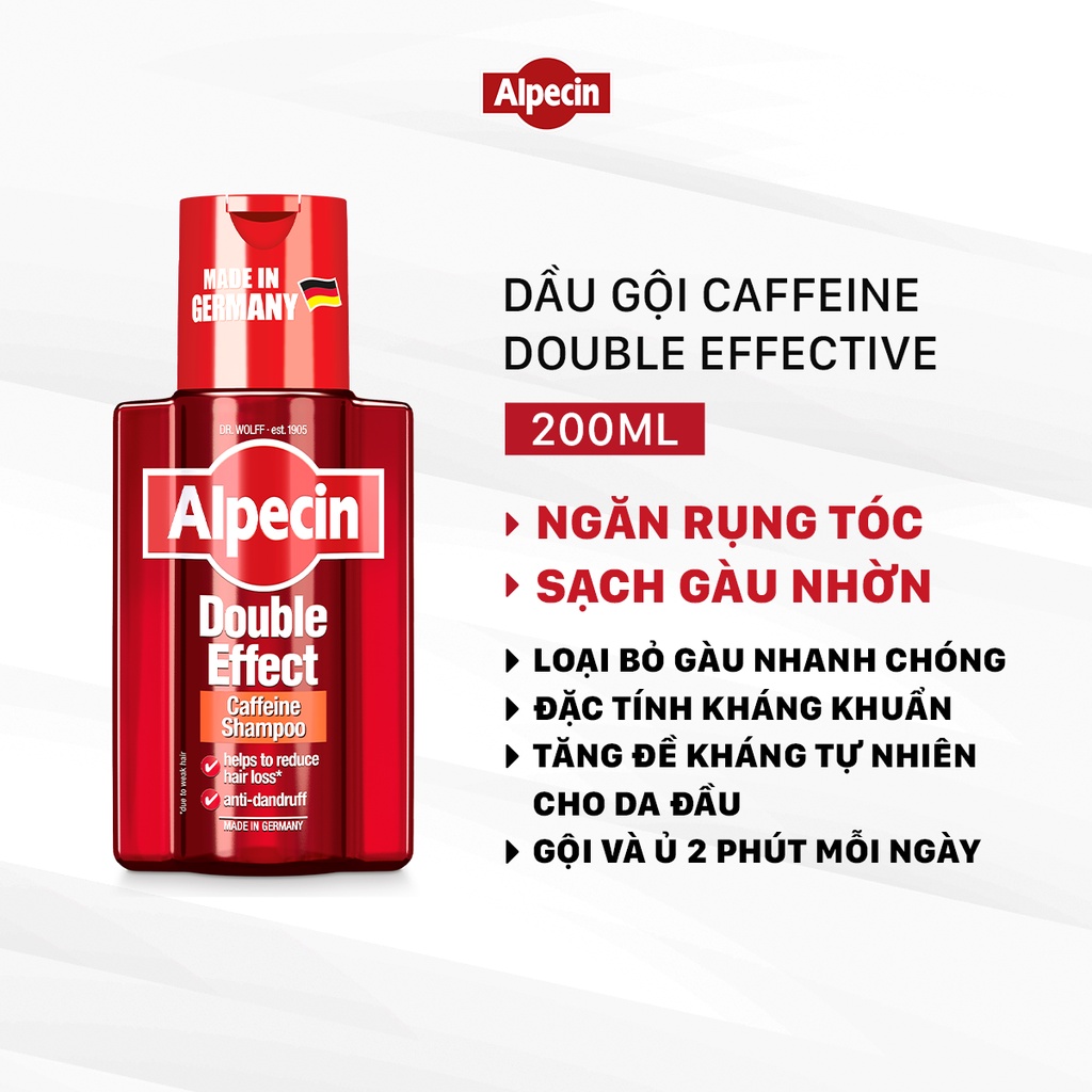 Bộ dầu gội nước hoa và dưỡng chất Caffeine Alpecin ngăn rụng tóc kích thích mọc tóc, sạch gàu