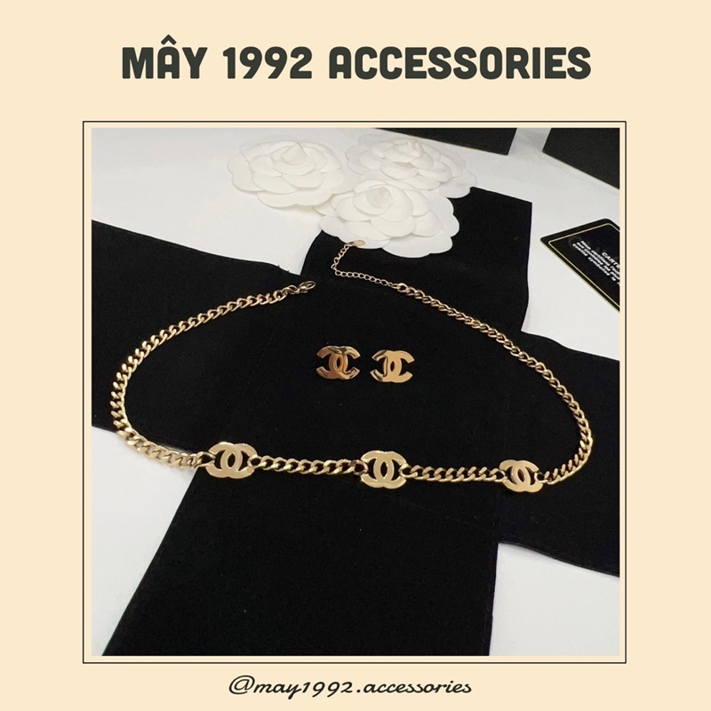 (TITAN CAO CẤP) set bông tai vòng cổ CN titan nữ mã SP0093, SP0094 - may1992.accessories