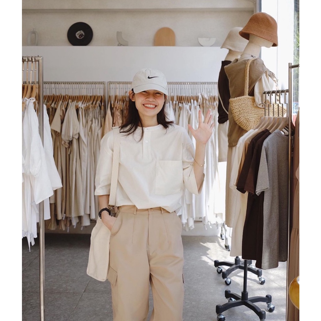 Sơ mi linen hàng cổ tàu Hari GenZ SmCOTAU0104