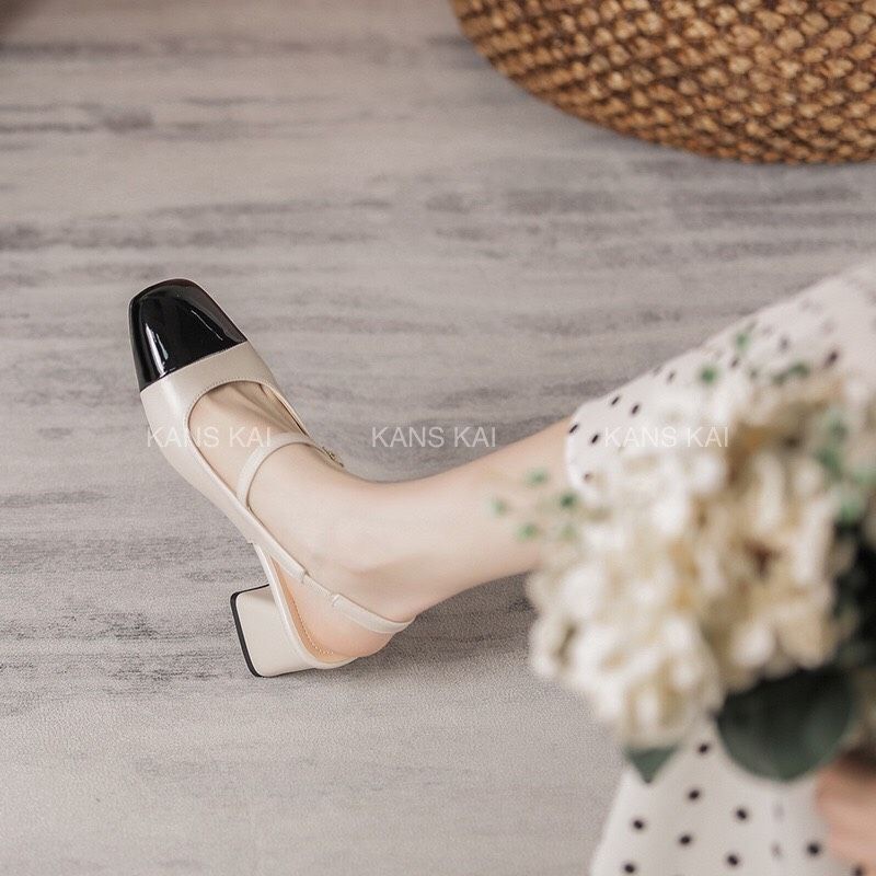 Giày quai hậu gót vuông 5 phân phong cách tiểu thư nữ tính ms 95-