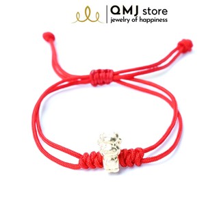 QMJ Vòng đỏ charm Trâu mạ vàng 24k rước tài lộc may mắn về nhà - Q274