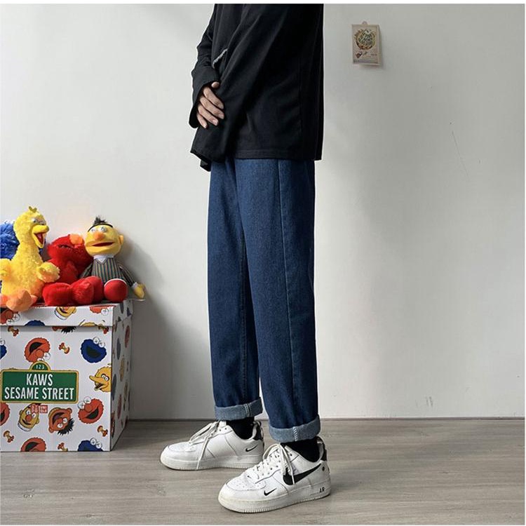 Quần jean dài AOKANG ống rộng phong cách Hàn Quốc tùy chọn màu sắc dành cho nam