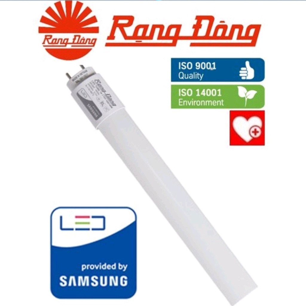 Bóng đèn LED tube (tuýp) Thủy tinh Rạng Đông T8 20W 1.2m 120cm ánh sáng trắng/vàng